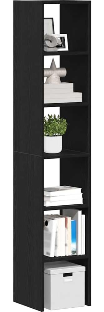 vidaXL Bücherregale 2 Stk. Stapelbar Schwarz Eichen-Optik 30 x 30 x 80 cm 858806 Bild 1