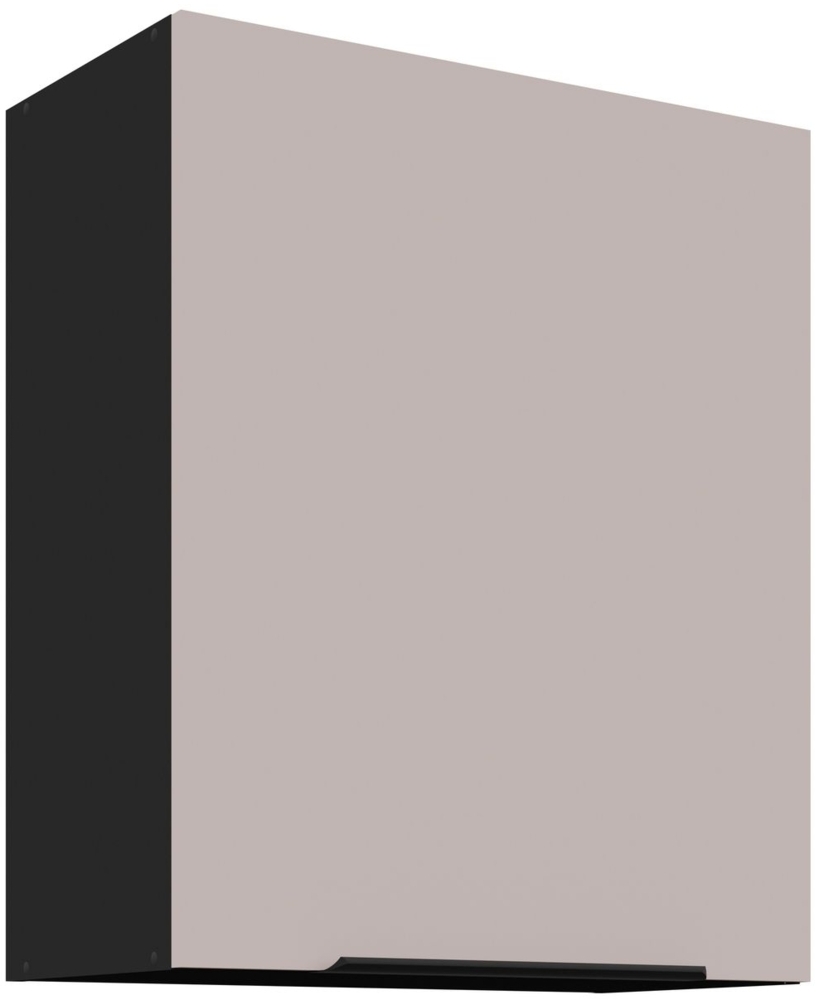 Küchen Hängeschrank 60 cm Küche ARONA Kaschmir beige matt + Schwarz matt Küchenzeile Küchenblock Küche Einbauküche Bild 1