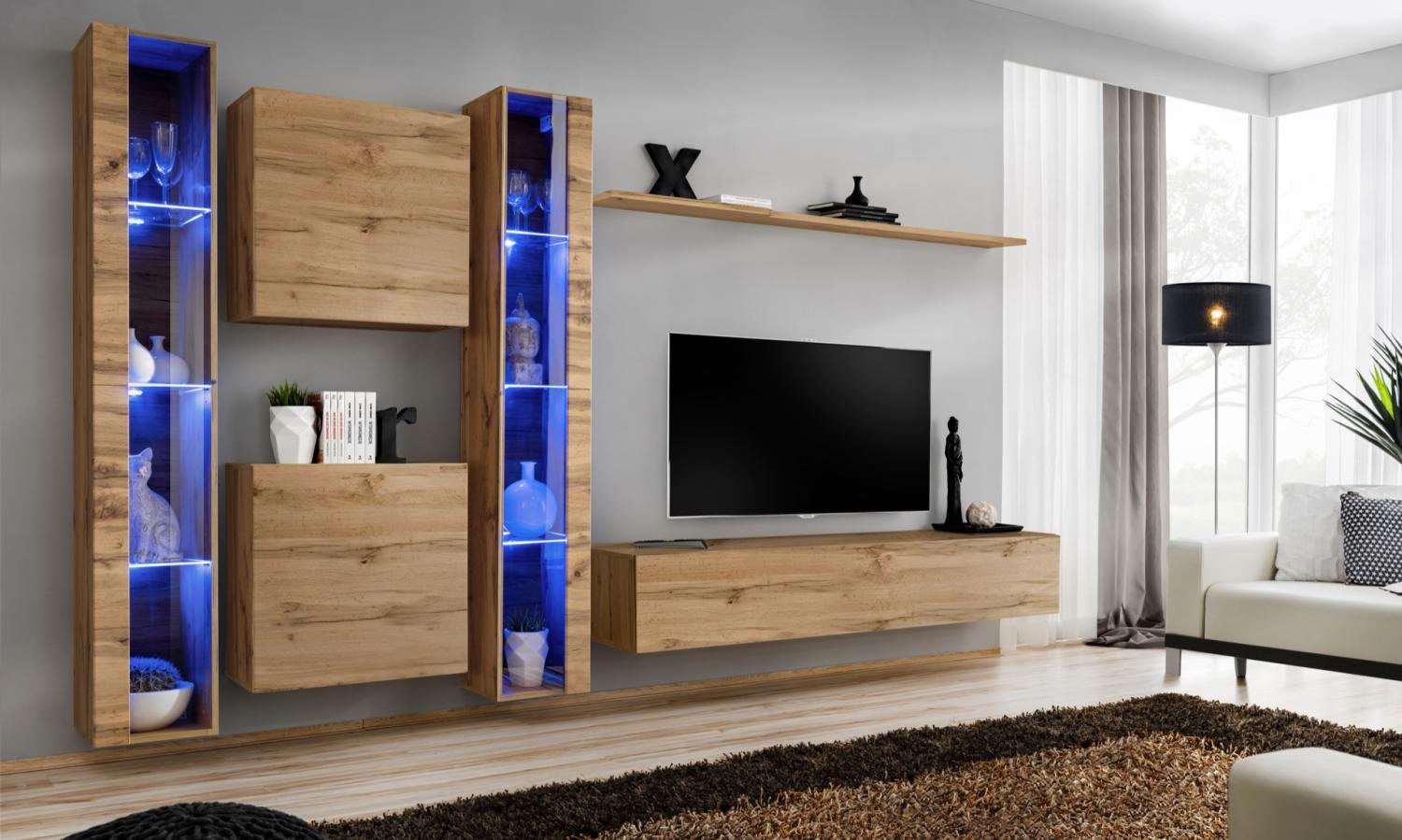 Hängende Wohnwand Switch XVI in Wotan 330 x 180 cm 6-teilig Bild 1