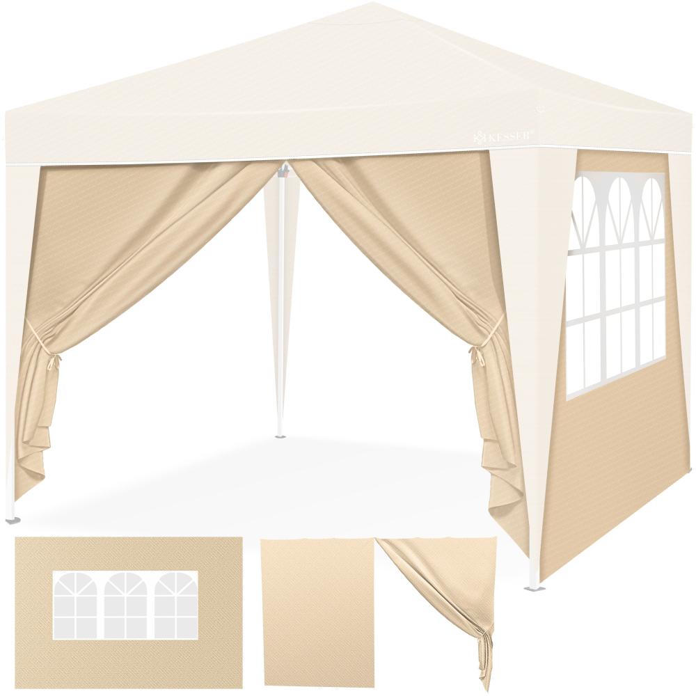 KESSER® 2X Seitenwand für Pavillon 3x3 m - Faltpavillon Pop Up | klappbar | platzsparend | verstaubar Zubehör 2x Seitenteile Beige Bild 1