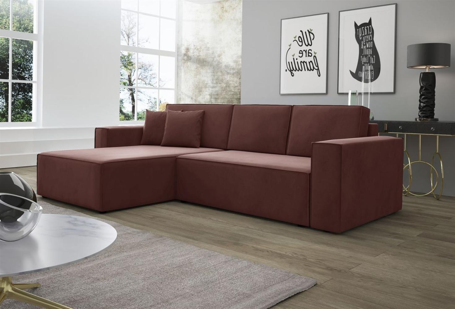 Ecksofa Schlafsofa Sofa CONOR Stoff Kronos Altrosa Ottomane Links Bild 1