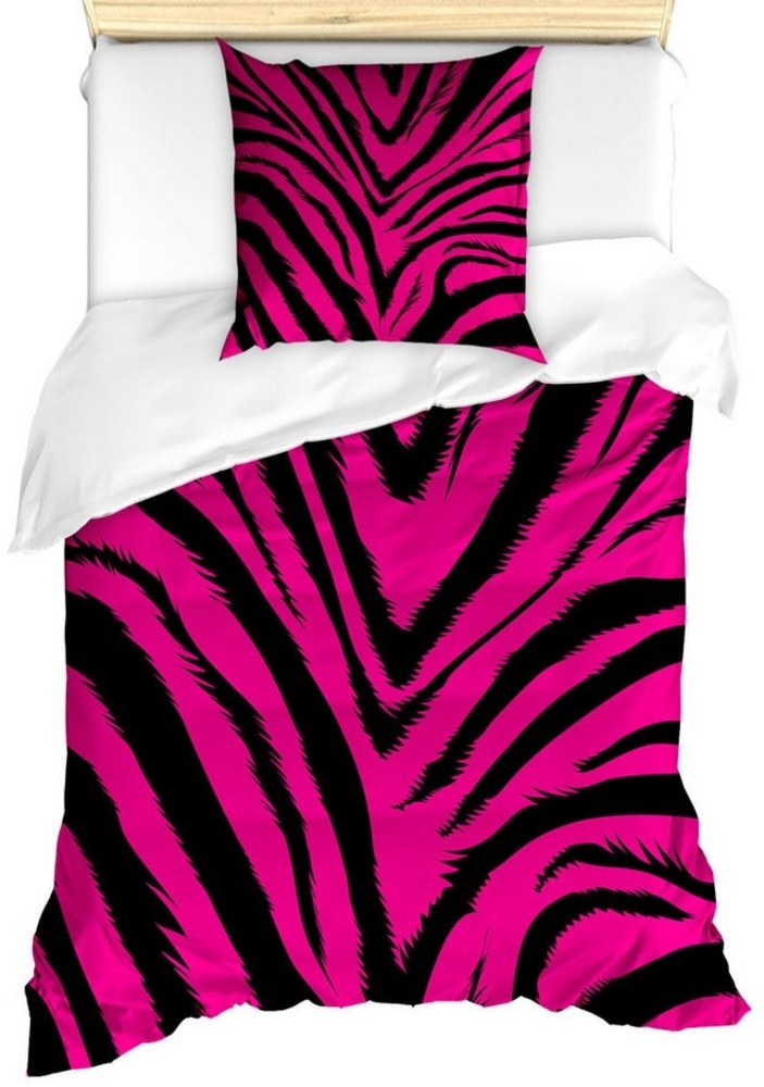 Abakuhaus Bettwäsche Milbensicher Allergiker geeignet mit Kissenbezug, Microfaser, Teen Zimmer Hot Pink Zebra-Haut Bild 1