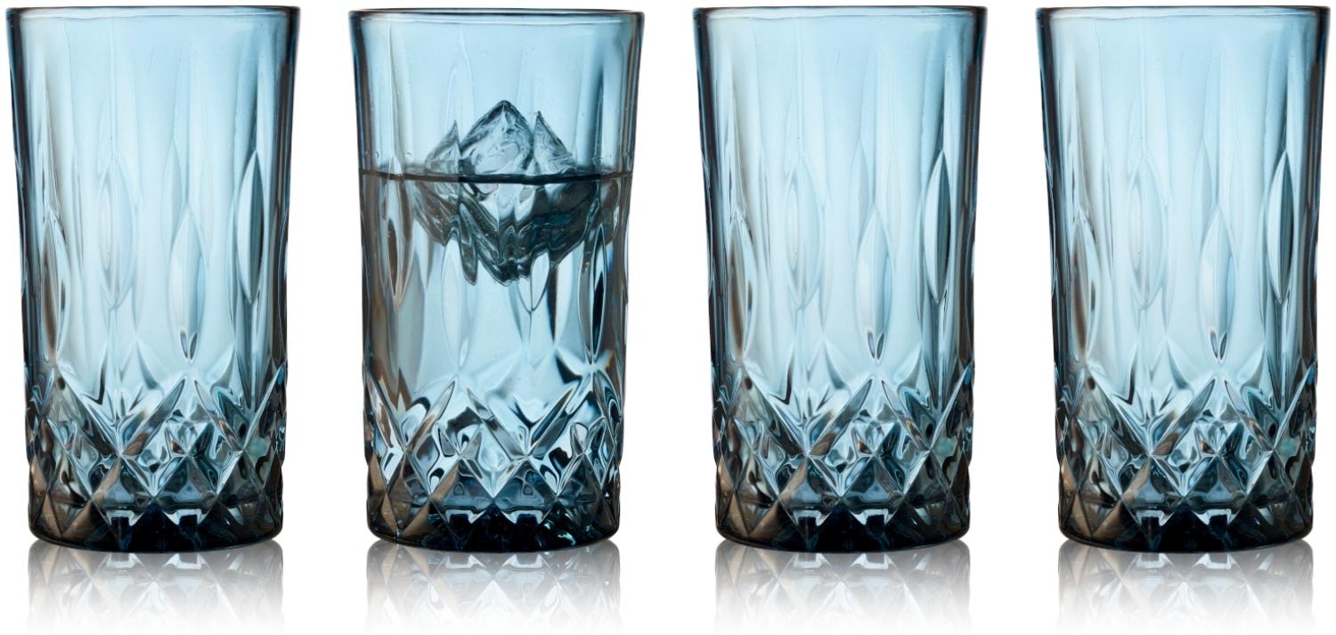 Lyngby Highball Sorrento Longdrinkglas blau 380ml Set4 Bild 1