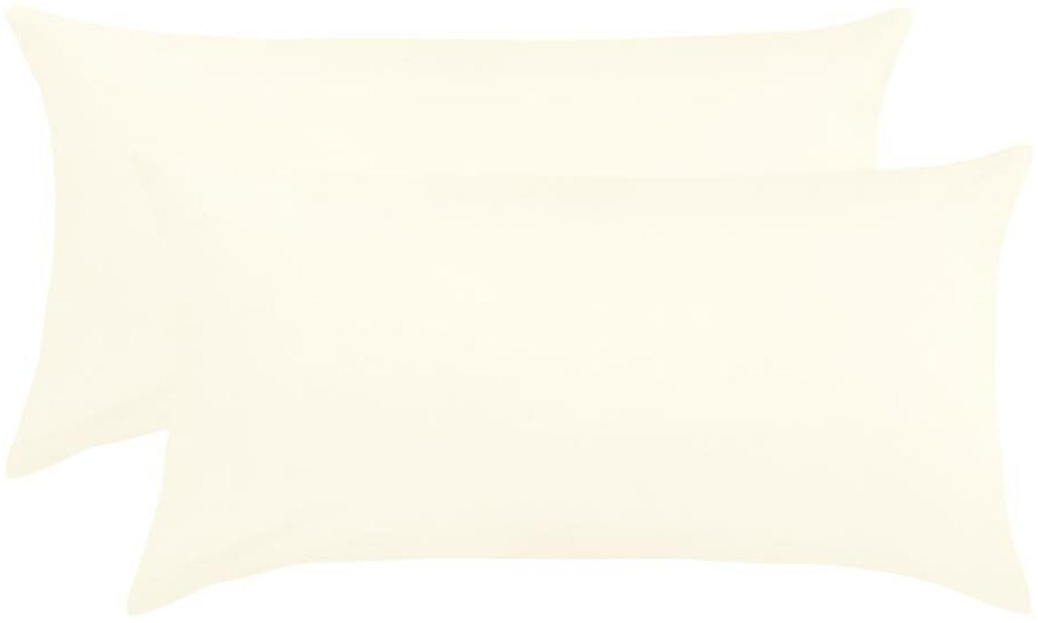 BettwarenShop Single Jersey Kissenbezug Ulm 2er Pack|40x80 cm| wollweiss Bild 1