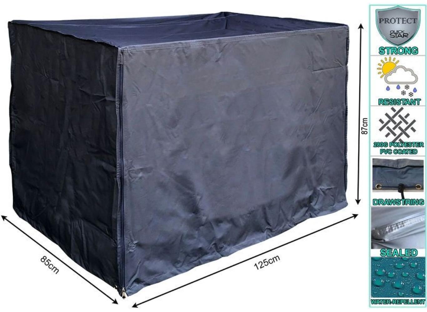 Gitterbox Abdeckung 125 x 85 x 87 cm Schwarz Schutzhülle Abdeckplane Bild 1