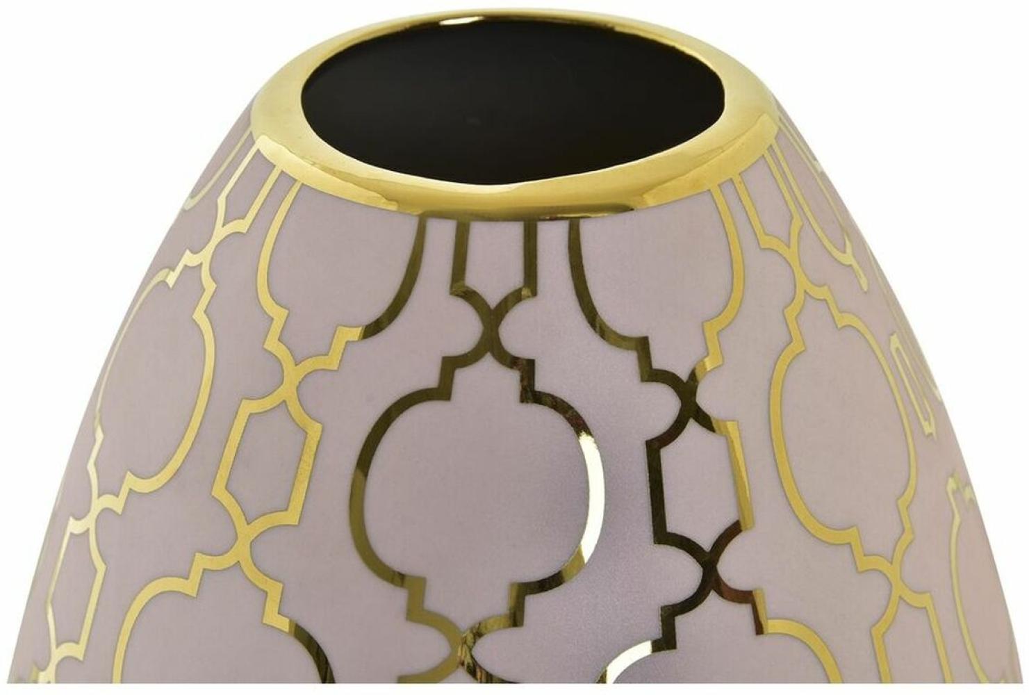 Vase DKD Home Decor Porzellan Rosa Gold Orientalisch Verchromt 16 x 16 x 18 cm Bild 1