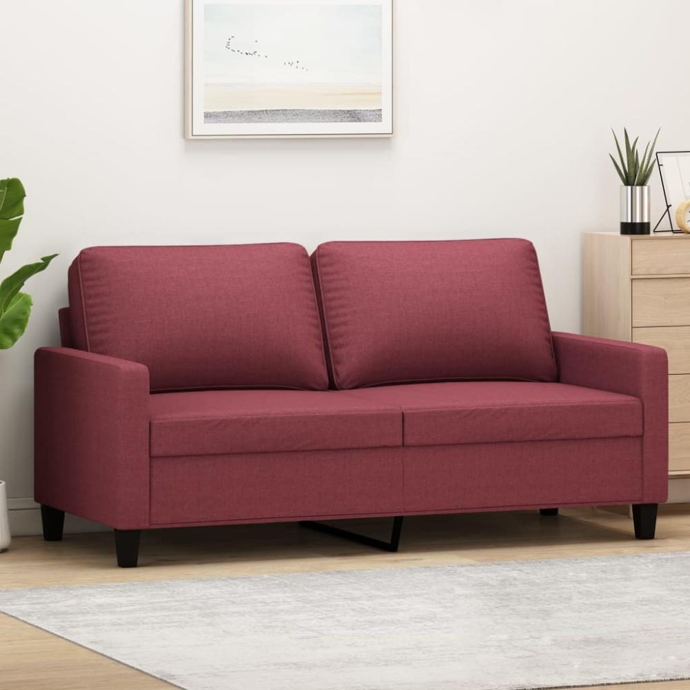 vidaXL 2-Sitzer-Sofa Weinrot 140 cm Stoff 359169 Bild 1