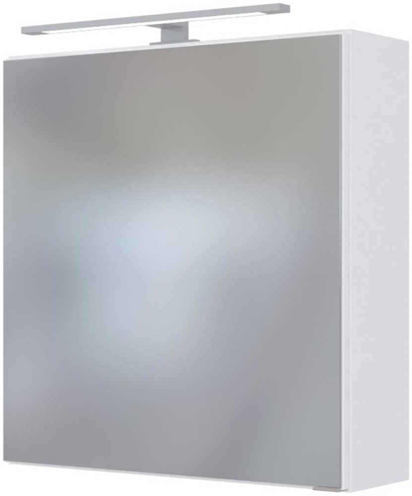 LED Spiegelschrank 60 cm TAREE-03 matt weiß, B/H/T: 60/64/20 cm Bild 1