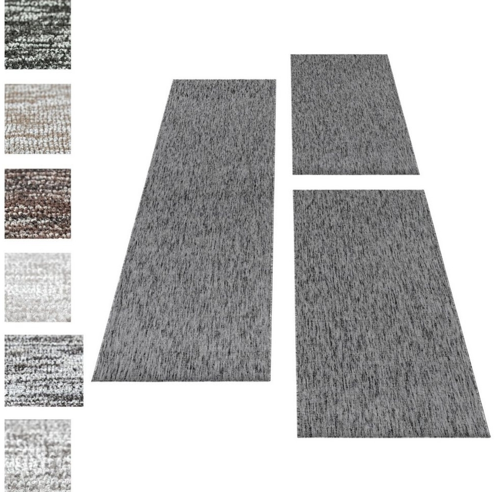 Carpettex Kurzflor-Bettumrandung Unicolor - Einfarbig, Höhe 7 mm, (Bett-Set, 3-tlg, Bettvorlage), Schlafzimmer Teppich Bettumrandung Läufer Set 3 teilig Bild 1