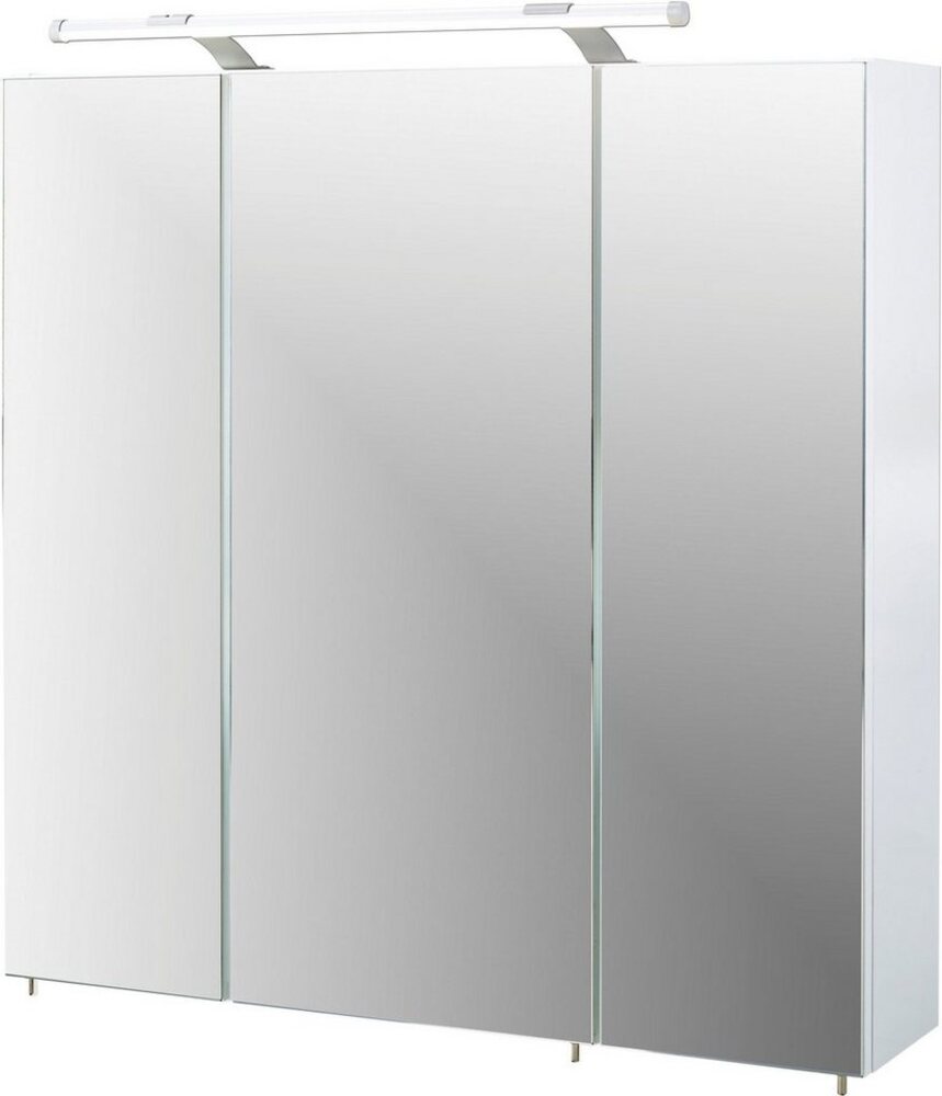 Schildmeyer Spiegelschrank Dorina, mit höhenverstellbaren Glasböden Breite 70 cm, 3-türig, LED-Beleuchtung, Schalter-/Steckdosenbox Bild 1