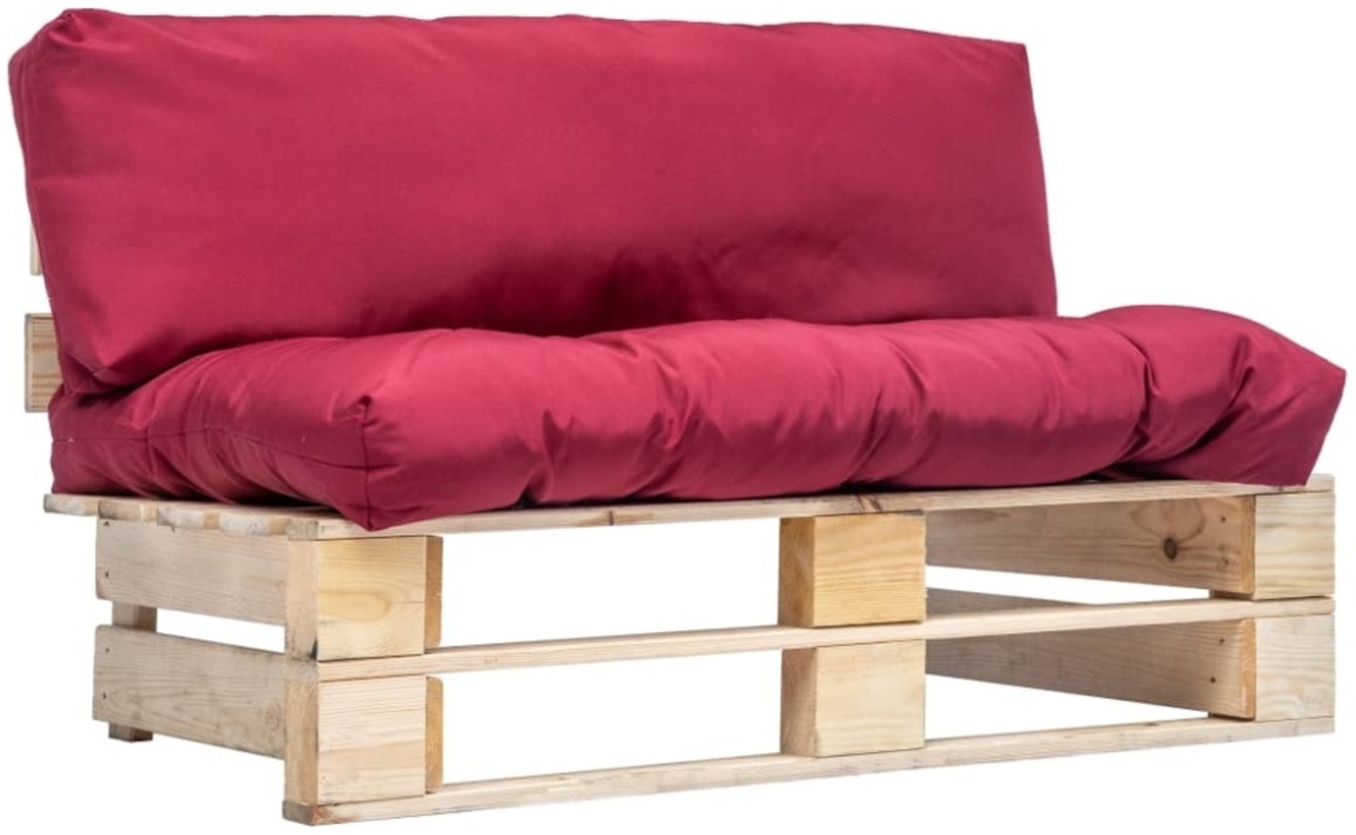 Garten-Palettensofa mit Roten Kissen Kiefernholz Bild 1