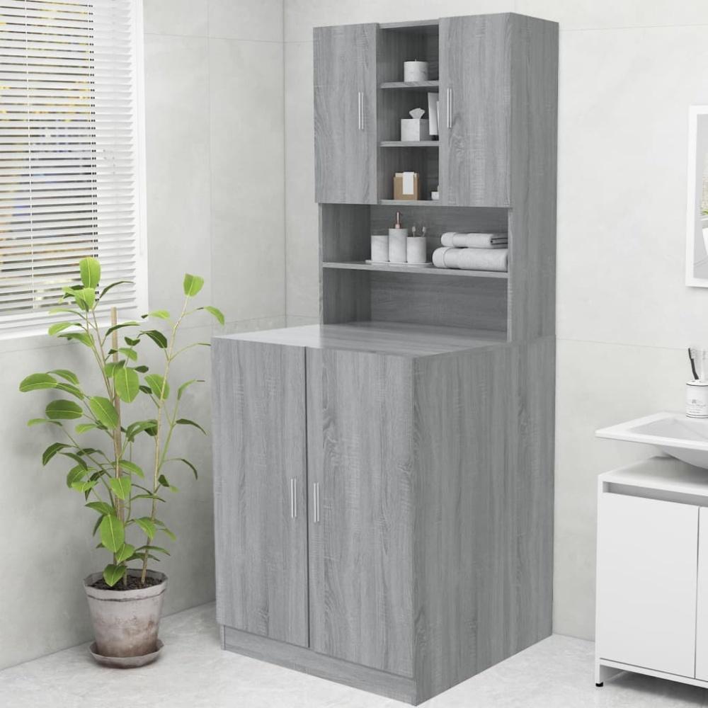 vidaXL Waschmaschinenschrank Grau Sonoma 70,5x25,5x90 cm 815946 Bild 1