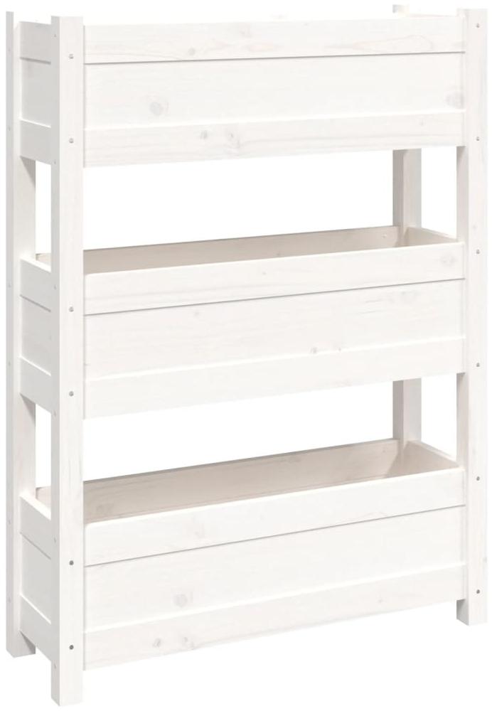 vidaXL Pflanzkübel Weiß 77x25x104,5 cm Massivholz Kiefer 823935 Bild 1