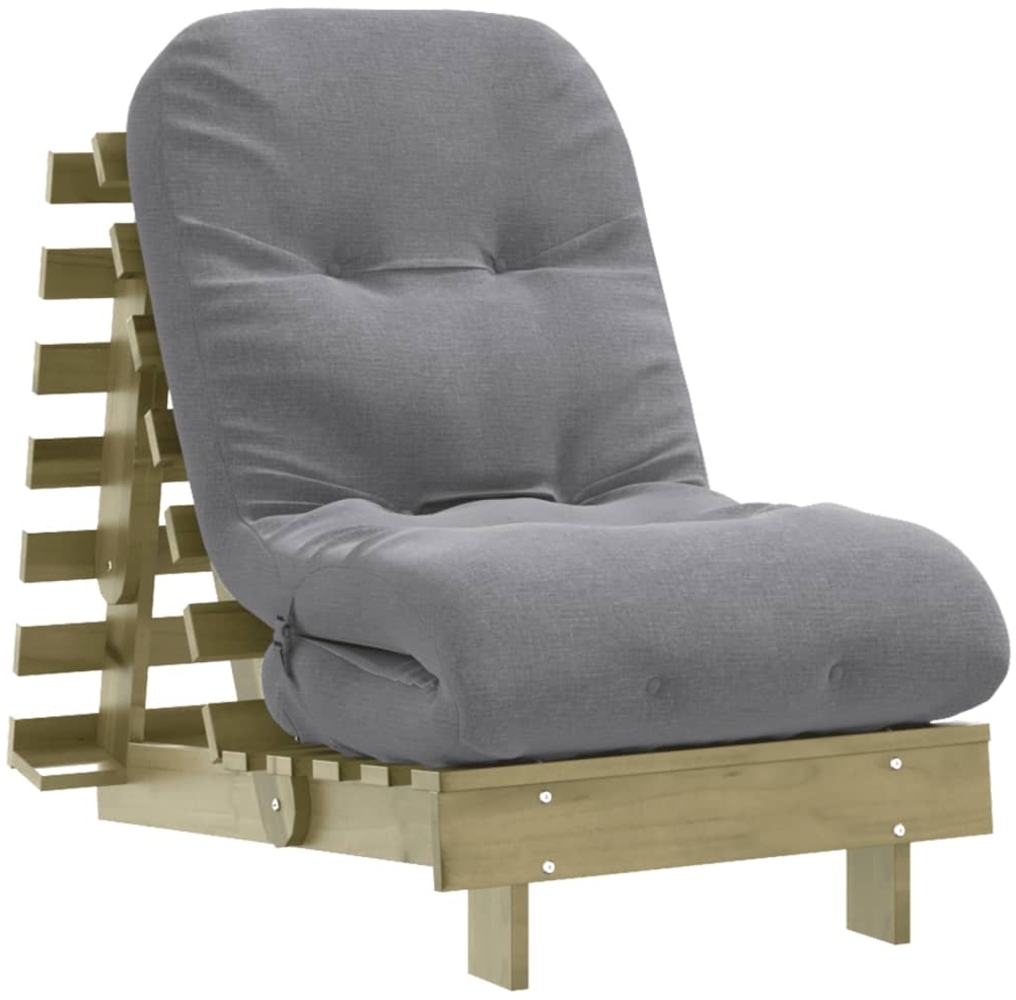 vidaXL Futon Schlafsofa mit Matratze 60x206x11 Kiefernholz Imprägniert 846750 Bild 1