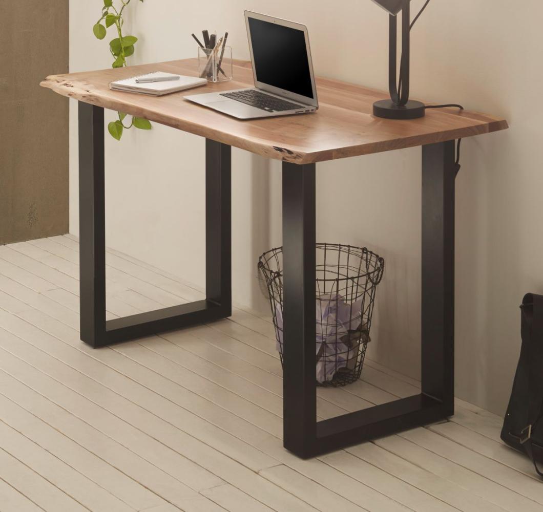 Schreibtisch Cartagena Akazie massiv lackiert und Metallgestell 120 cm Bild 1