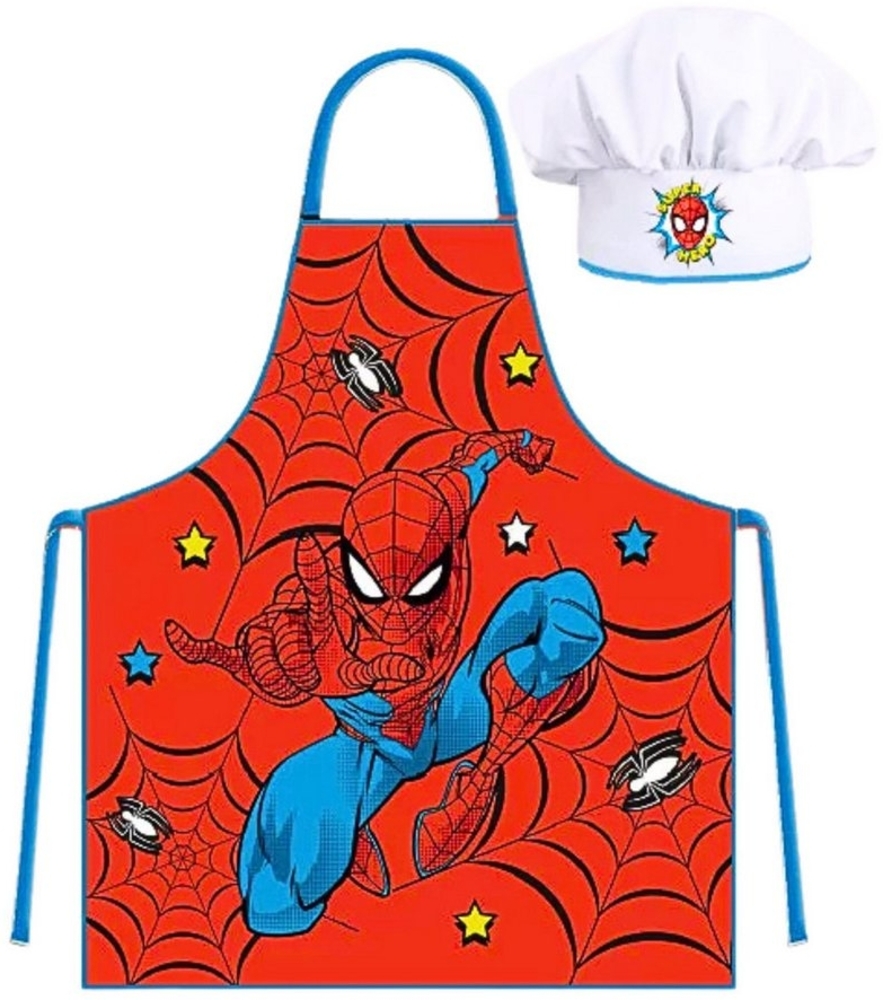 Spiderman Kochschürze Marvel, (2-tlg), Kinder Koch-Set 2 tlg. Backschürze + Chefmütze Bild 1