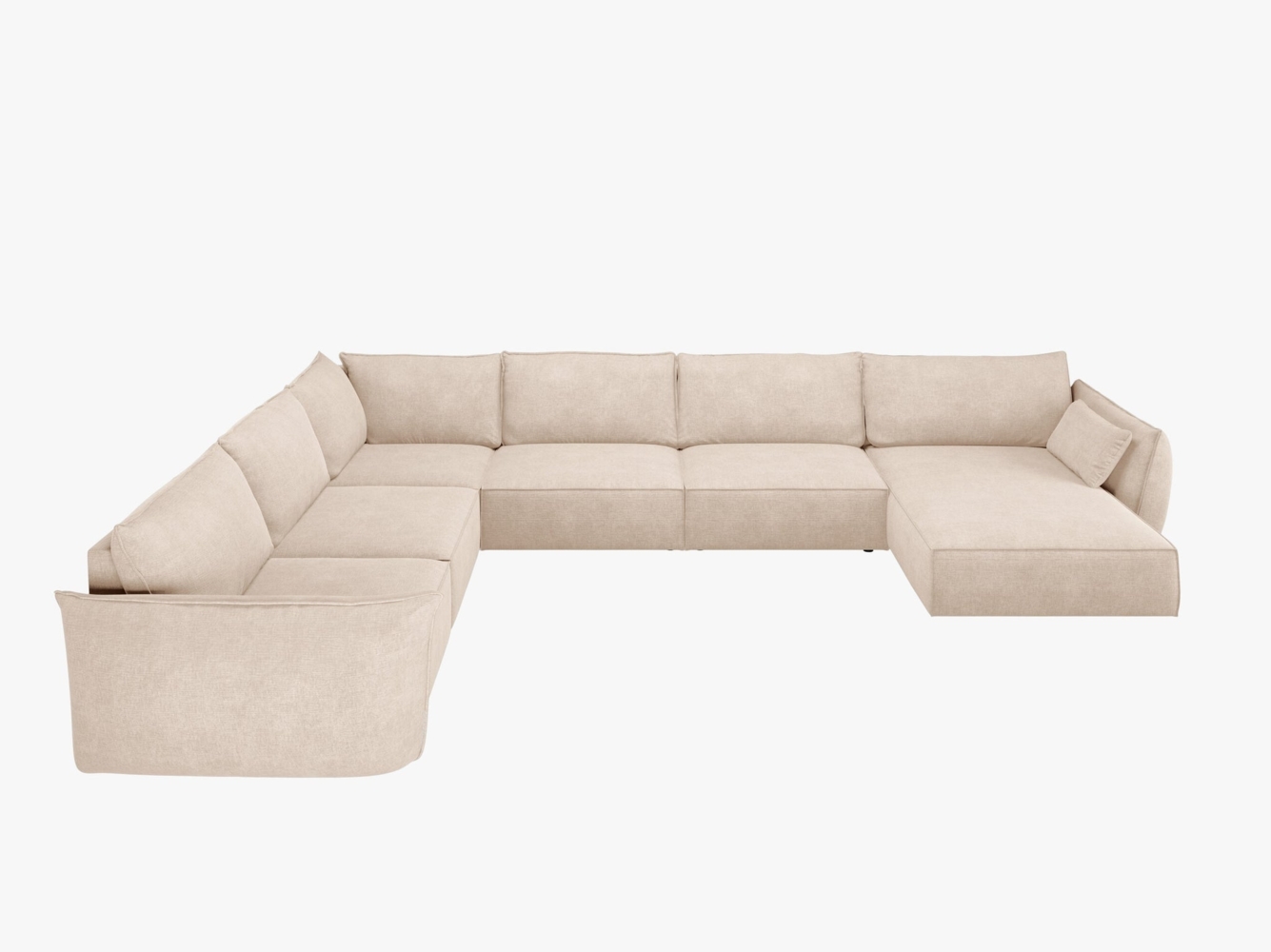 Micadoni Panorama-Ecksofa Kaelle 8-Sitzer Links Chenille Over The Horizon Beige Bild 1