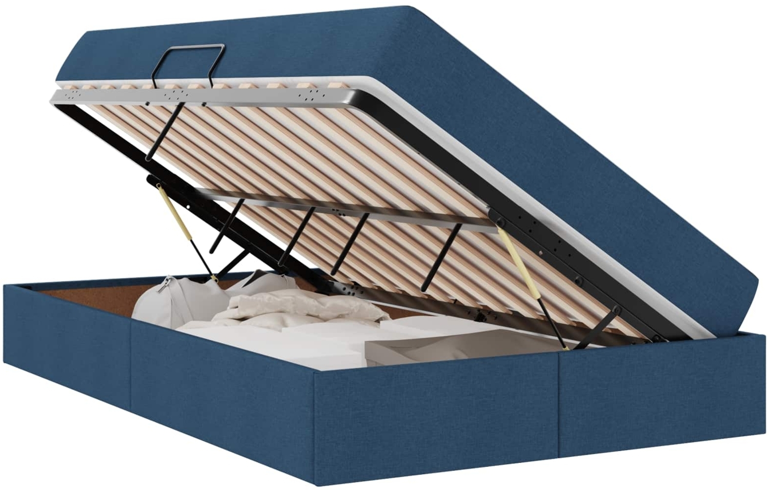 vidaXL Aufbewahrungsbett mit Matratze Blau 120x200 cm Polyester 3399657 Bild 1