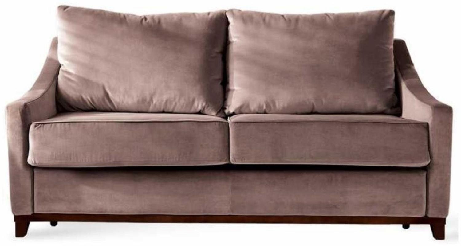 Casa Padrino Luxus Neoklassik Sofa Altrosa / Dunkelbraun Hochglanz 179 x 101 x H. 97 cm - Wohnzimmer Sofa mit Schlaffunktion - Wohnzimmer Möbel - Luxus Möbel - Neoklassik Möbel Bild 1