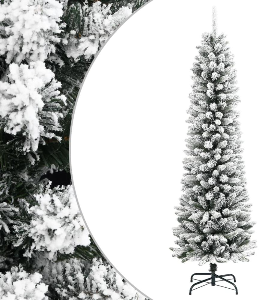 vidaXL Künstlicher Weihnachtsbaum Schlank mit Schnee 210 cm PVC & PE 4019688 Bild 1