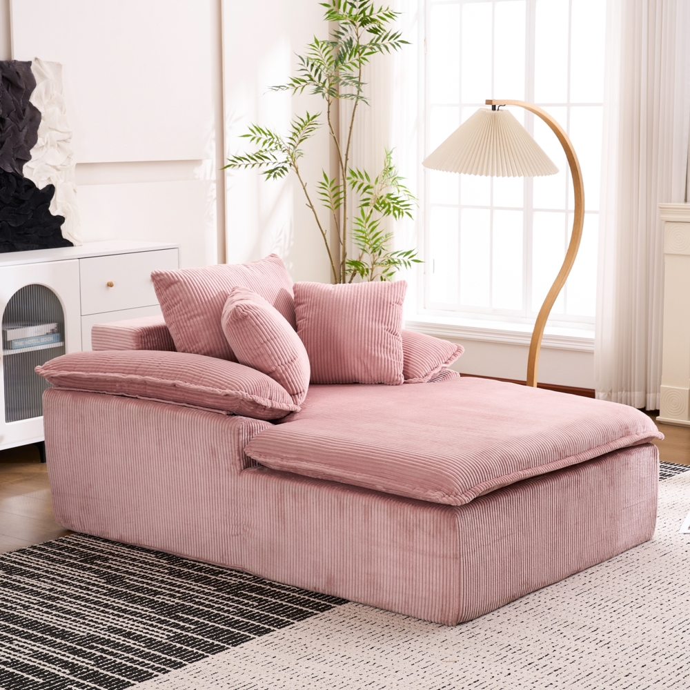 Rahmenloses Sofa pink Kord, 177 x 122 x 92 cm, 1 Sitzer, kein Aufbau Bild 1