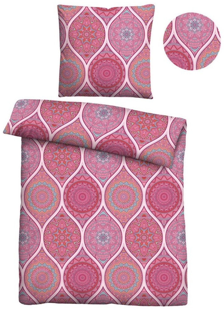 Traumhaft schlafen - Castell - Markenbettwäsche Baumwoll Renforce Bettwäsche 0040797 ORNAMENT, pfirsich, 1x 135x200 cm + 1x 80x80 cm Bild 1
