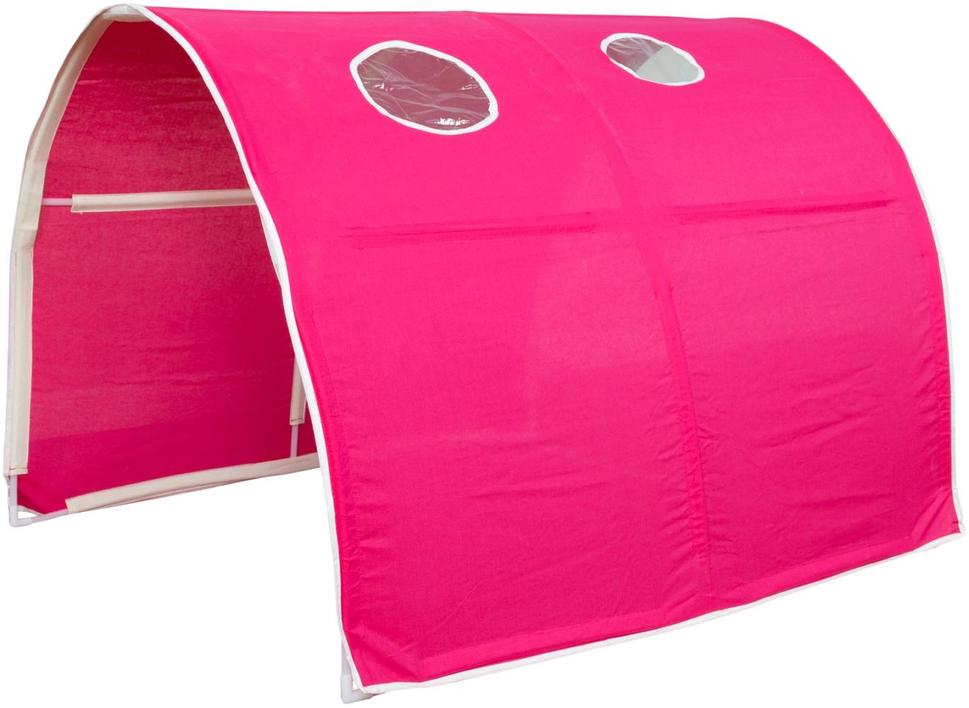 Homestyle4u Kinder Tunnel Für Hochbett, Baumwolle Pink, 90 cm Breit Bild 1