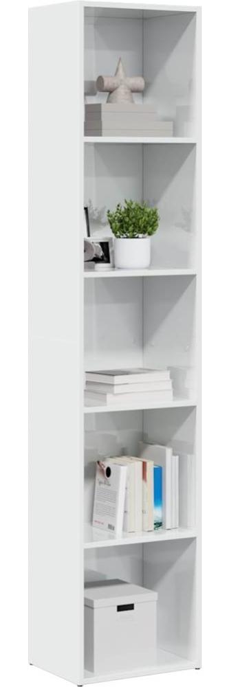 vidaXL Bücherregal Hochglanz-Weiß 40x30x189 cm Holzwerkstoff 858313 Bild 1