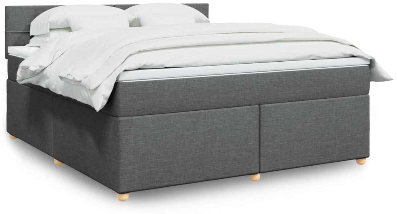 vidaXL Boxspringbett mit Matratze Dunkelgrau 180x200 cm Stoff 3289060 Bild 1