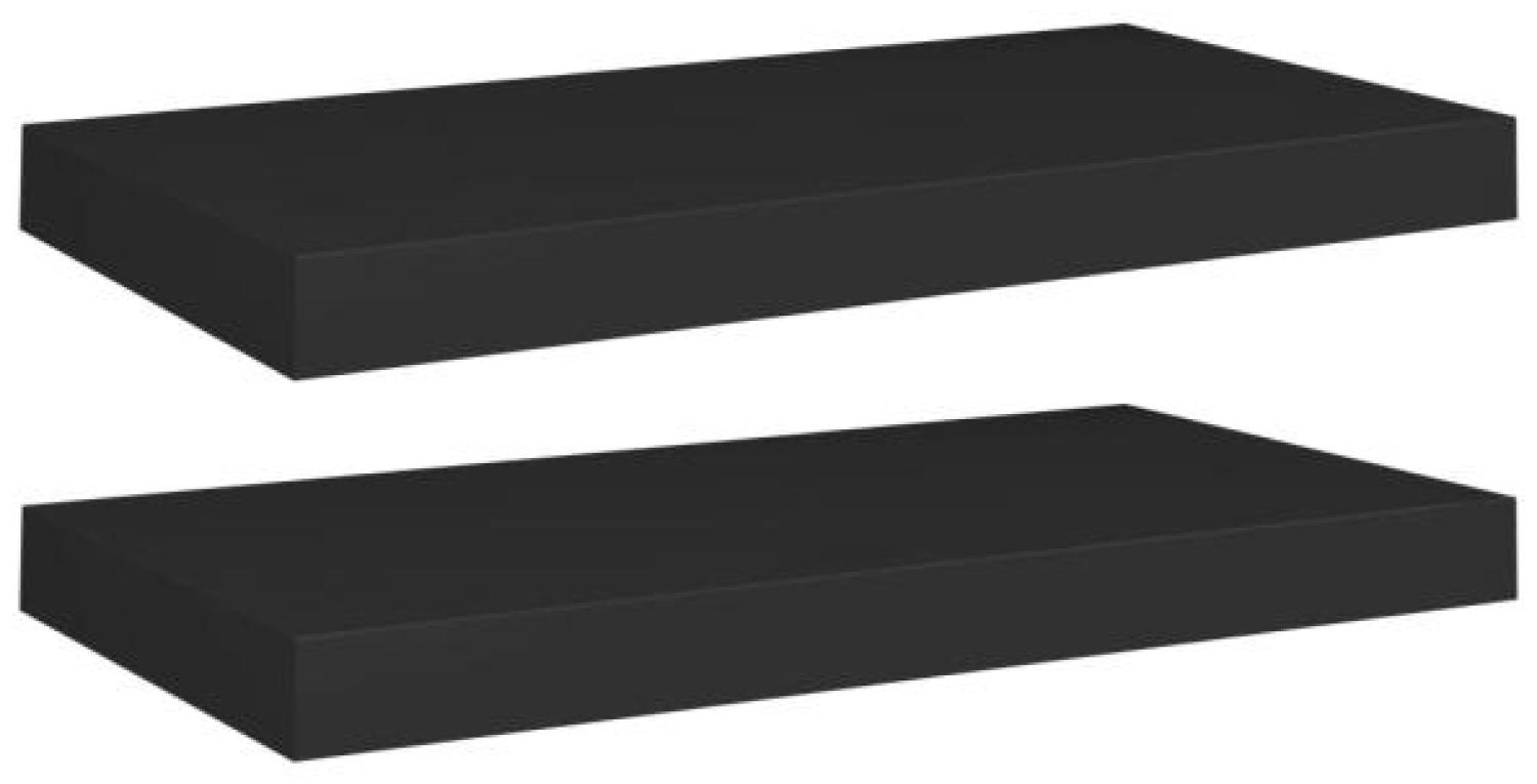 vidaXL Schweberegale 2 Stk. Schwarz 50x23x3,8 cm MDF 323830 Bild 1