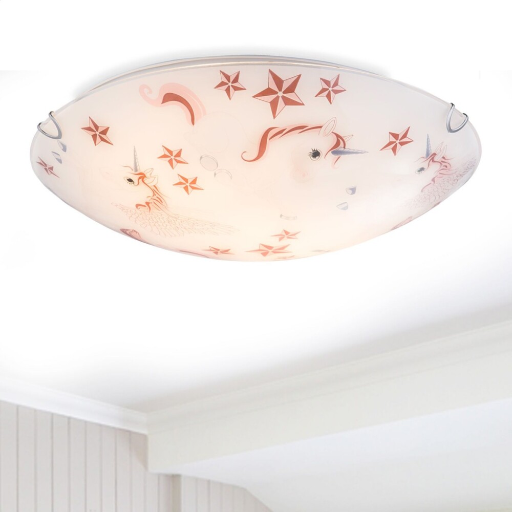 Deckenleuchte E27 Kinderzimmer Kinderlampe Einhorn Junge Mädchen mit Pflegetuch Bild 1