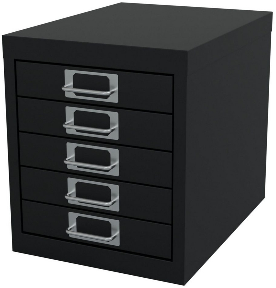 HAGO Ablageregal Aktenschrank Schwarz Schubladenschrank 5 Schubladen Stahlschrank Schre Bild 1