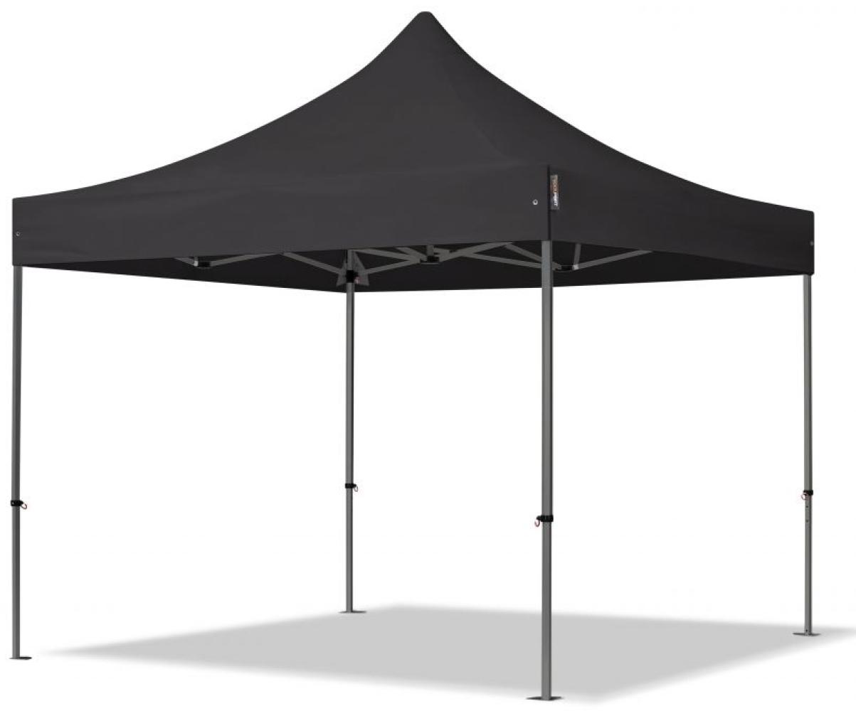 3x3 m Faltpavillon, PREMIUM Stahl 40mm, feuersicher, schwarz Bild 1