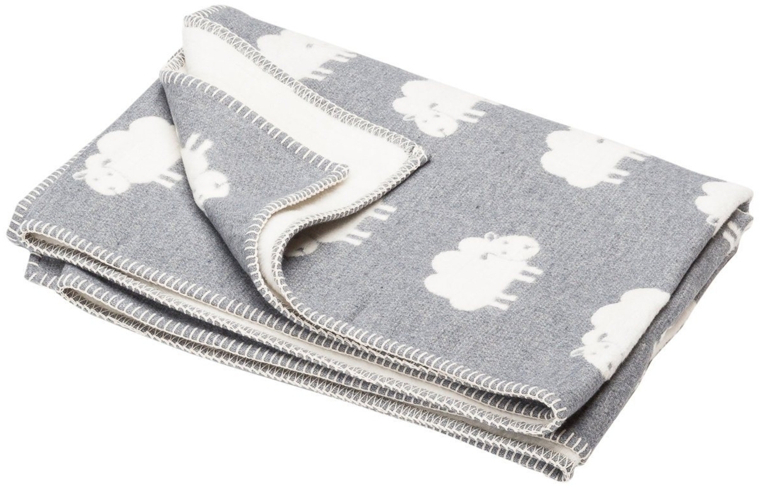 Wohndecke Deco 'Schafe' 130 x 200 cm Grau, DAVID FUSSENEGGER Bild 1