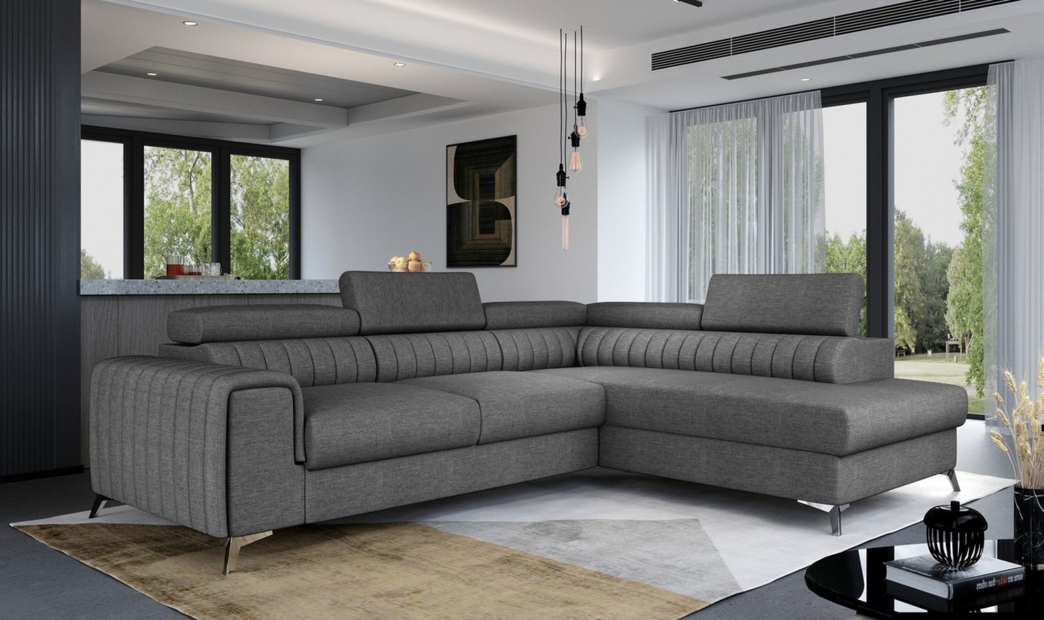 MOEBLO Ecksofa OLIVIER, mit Schlaffunktion und Bettkasten, Couch für Wohnzimmer, Schlafsofa Sofagarnitur L-Form Wohnlandschaft mit Bettfunktion, mit Schlaffunktion, mit Relaxfunktion Bild 1