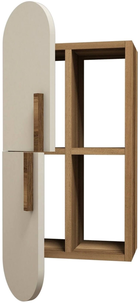 Dmora Regal Nesat, Gestell, Wandregal, Mehrzweckregale, 35x22 h60 cm, Walnuss und Creme Bild 1