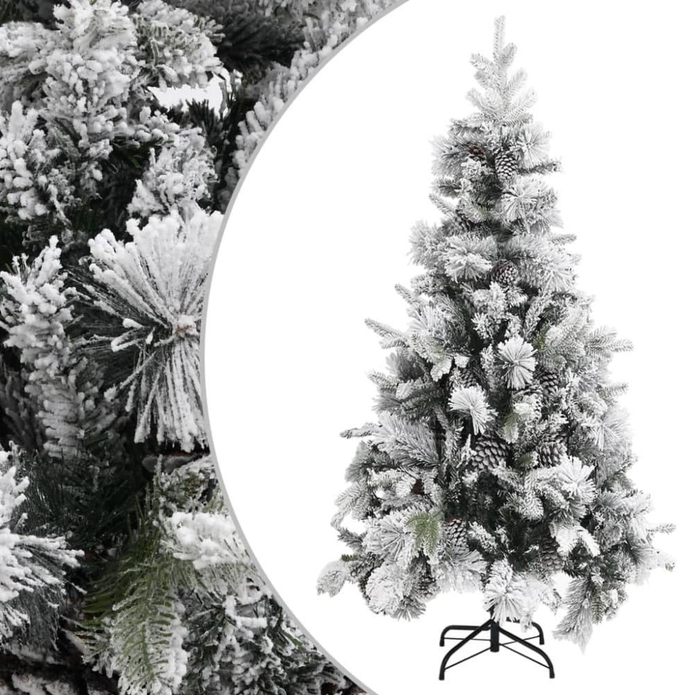 vidaXL Weihnachtsbaum mit Zapfen Beschneit 225 cm PVC & PE 340532 Bild 1