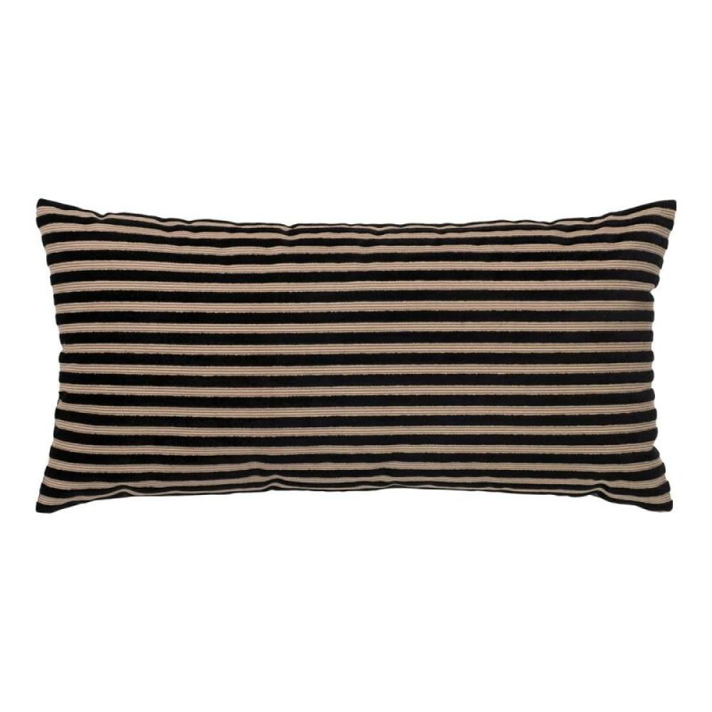 House Nordic Serpa Kissen in schwarz/beigem Streifendesign, 30x60 cm Bild 1