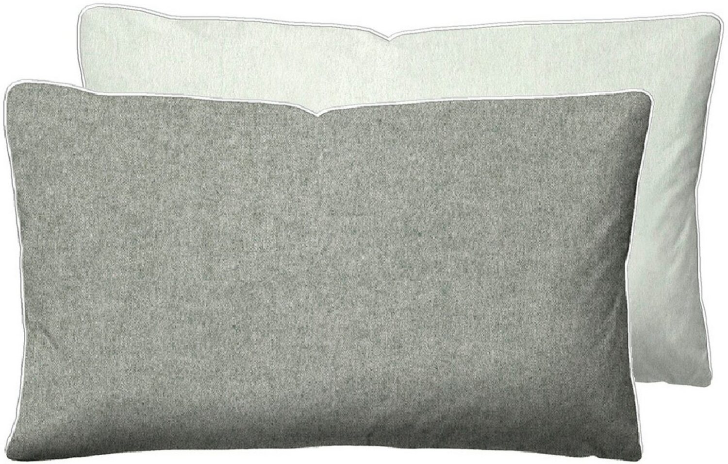 biberna Melange-Flanell Kissenbezug 0840500 MELANGE UNI, sturmgrau, 1x 40x60 cm Bild 1