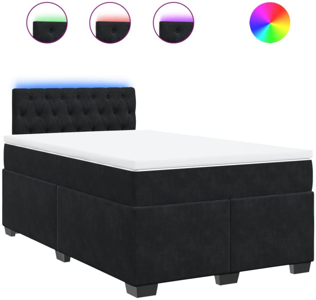 vidaXL Boxspringbett mit Matratze Schwarz 120x200 cm Samt 3288590 Bild 1