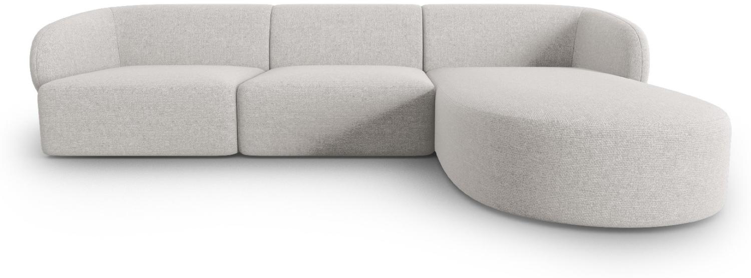 Micadoni Modulares Ecksofa Shane 4-Sitzer Rechts Chenille Silber Melange Bild 1