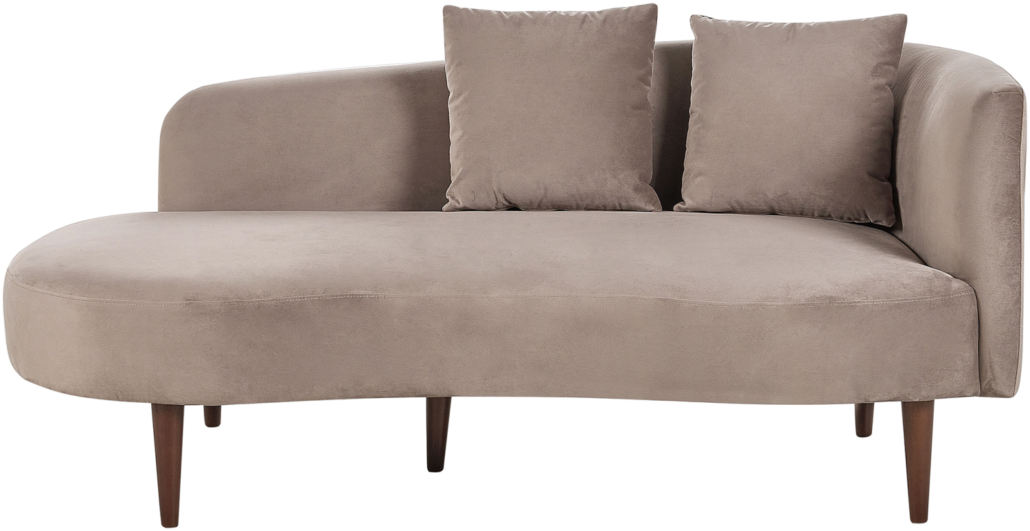 Chaiselongue Samtstoff taupe rechtsseitig CHAUMONT Bild 1