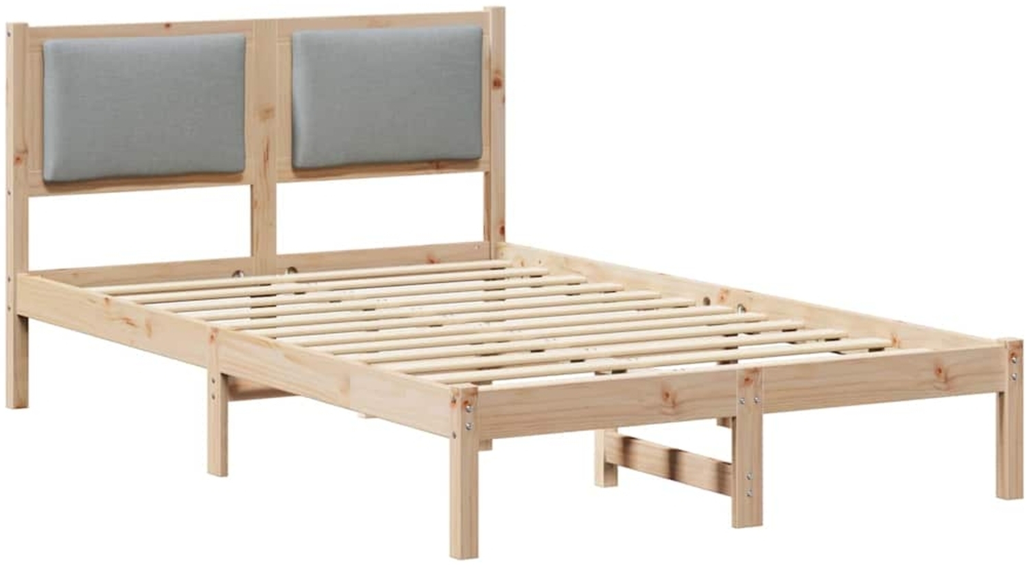vidaXL Bettrahmen Hellgrau 120 x 200 cm Massives Kiefernholz 878119 Bild 1