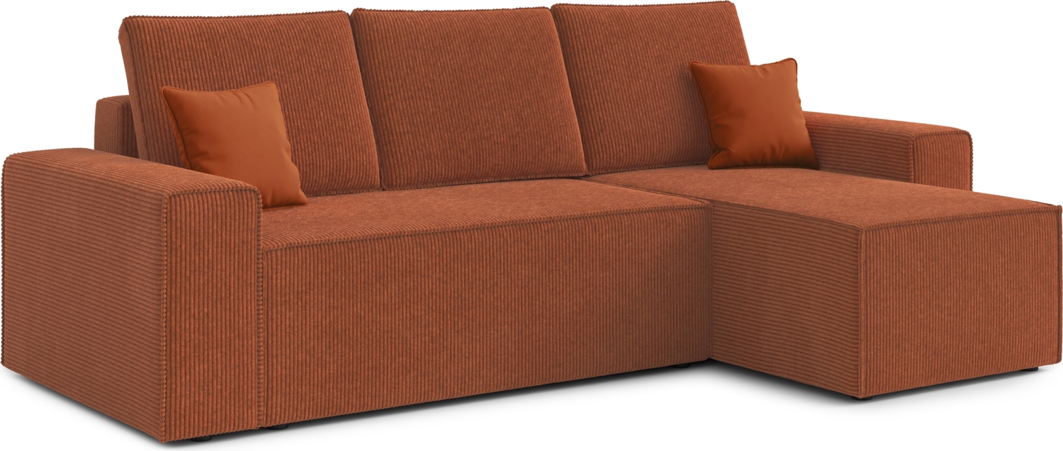 AX LIVING Ecksofa Cord Talaton 246 cm in Ziegelrot – Stilvoll & Funktional Bild 1