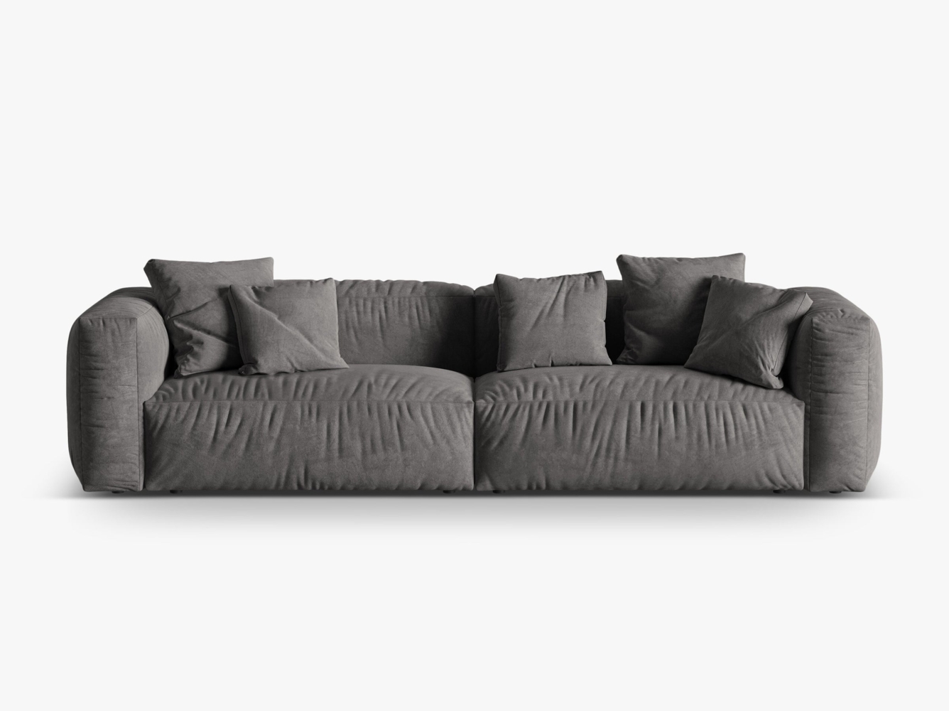 Micadoni Sofa Martina 4-Sitzer Samt Grau Bild 1