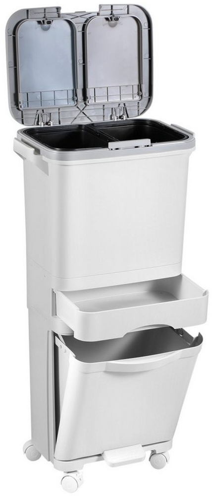 Clanmacy Mülltrennsystem 42L Abfalleimer Küche Mülleimer für Mülltrennung Pedal Bild 1