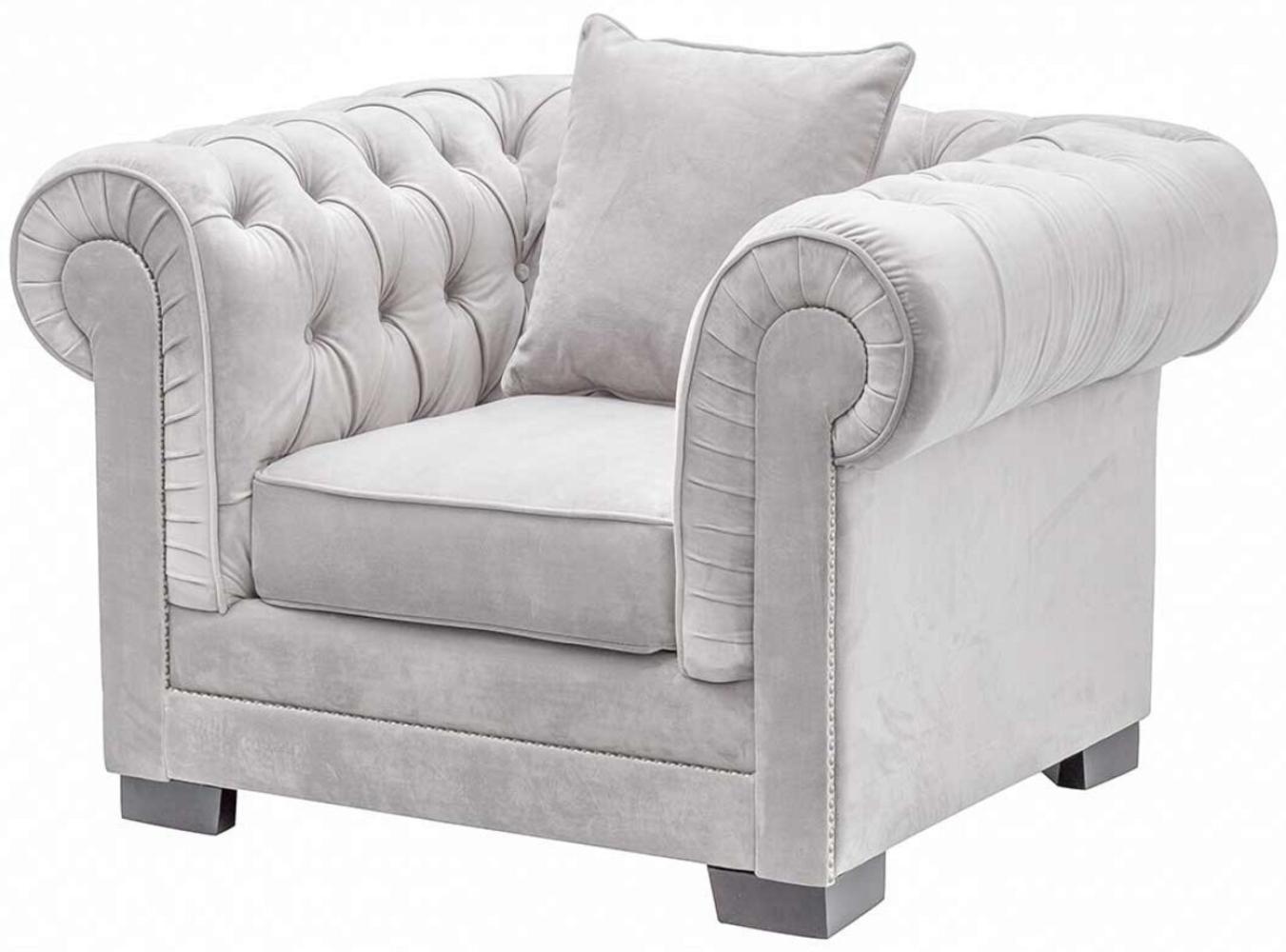 Dekoria Sessel Chesterfield Classic Velvet Light Grey Bild 1