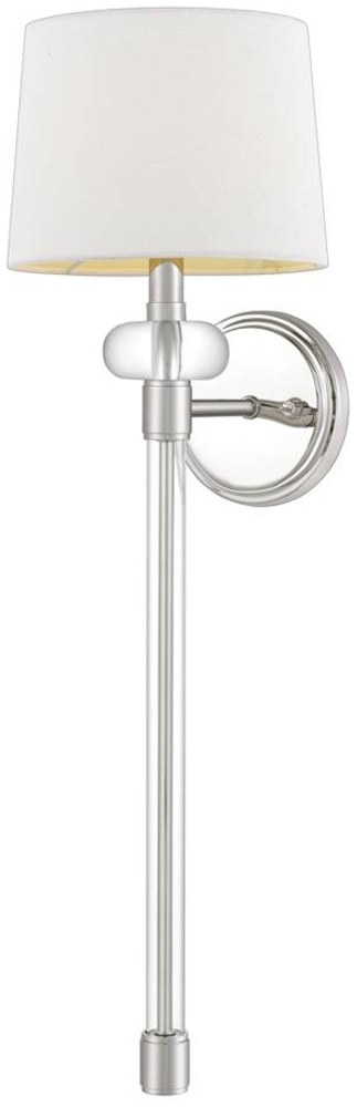 Quoizel QZ-BARBOUR1-PN Wandleuchte Barbour E14 40W Stahl, Stoff; Chrom poliert L:23cm B:20. 3cm Ø20. 3cm dimmbar Bild 1