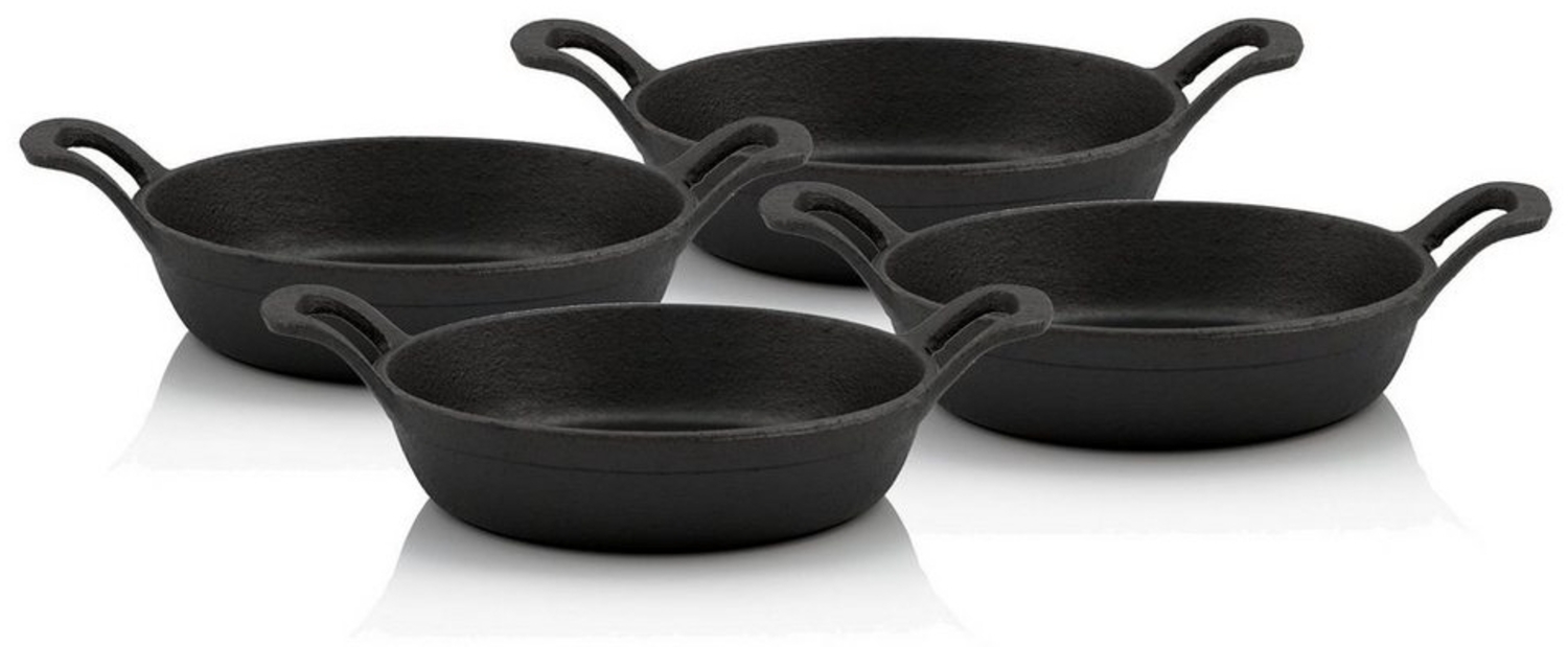 BBQ-Toro Servierpfanne Gusseisen Servierpfännchen, 4 Stück, Ø 16 cm, rund, Gusspfanne, Gusseisen Bild 1