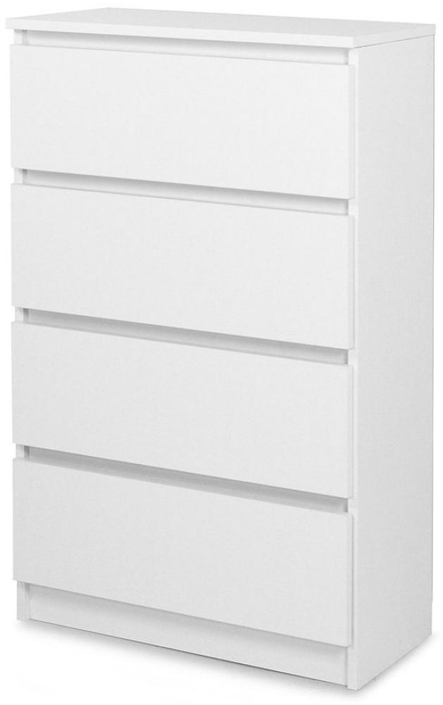 Roysson Home Kommode mit 4 Schubladen 70cm: Weiß Bild 1